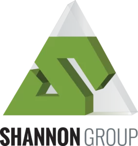 A green and gray triangular logo with the stylized letters "S" and "G" intertwined. Below the triangle, the text "SHANNON GROUP" is written in bold black and gray uppercase letters.