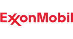 The image shows the ExxonMobil logo in red text on a transparent background. The company's name is displayed with "Exxon" and "Mobil" combined, featuring a red "X" in "Exxon" that has strokes forming a star-like shape.