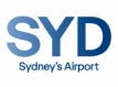 Logo for Sydney's Airport. It features the text "SYD" in large, dark blue letters and "Sydney's Airport" in smaller, lighter blue letters below. The background is white.